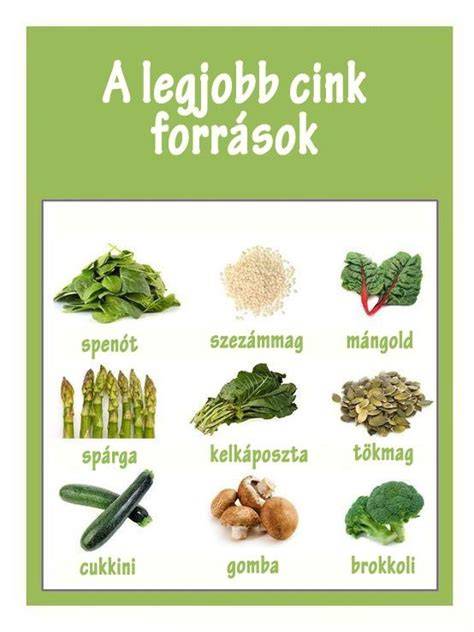 Legjobb cinkforrások az étrendben