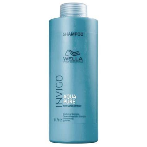 Infografika a Wella Invigo Aqua Pure sampon összetevőiről és hatásairól