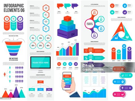 Geometrikus ikonokat és üzleti grafikonokat ábrázoló infografika Ózd központjáról