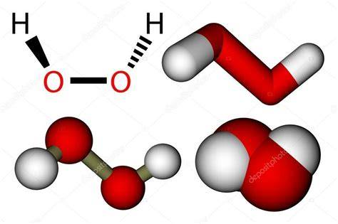Hidrogén-peroxid molekula és oxidációs folyamat ábra