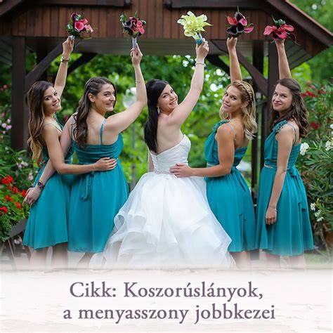 Koszorúslányok virágkoszorúkkal egy esküvőn