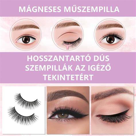 Infografika: Mágneses vs. ragasztós műszempilla felhívások és előnyök