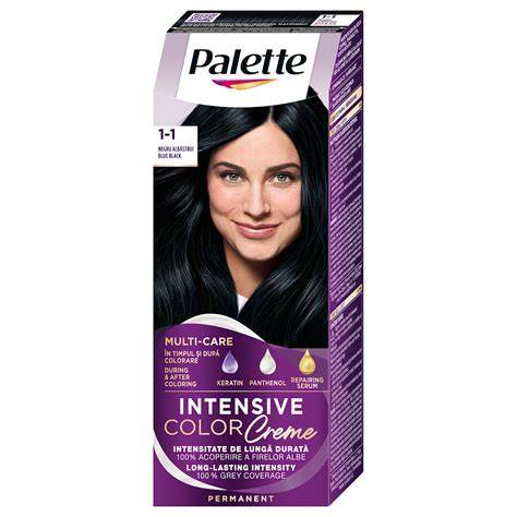 Infografika: Palette Intensive Color Creme folyamatábra a festési folyamatról és az ápoló rendszer összetevőiről