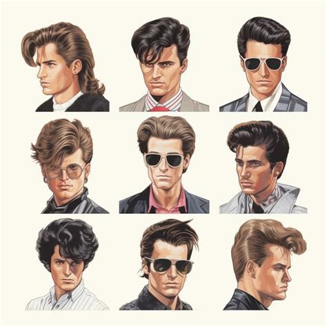 80s férfi frizura retró inspiráció infografika