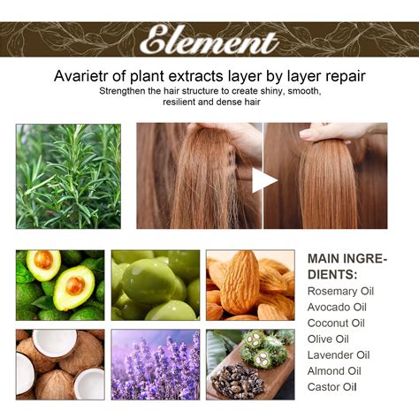 illustration of natural plant oils and hair care