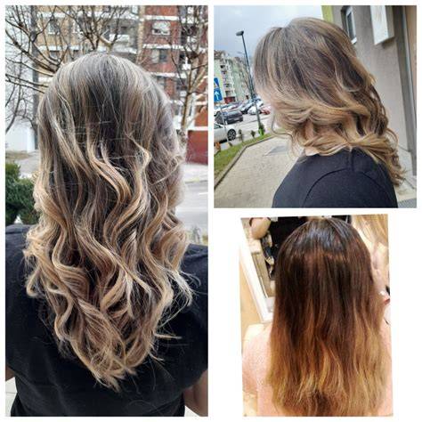 Ombre balayage viszony összehasonlítás szemléltető kép