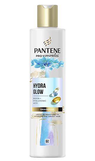 Pantene Hydra Glow sampon termék és használat közben