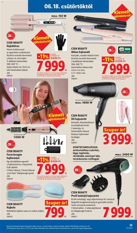 Hajszárító termékfotó és Lidl akció