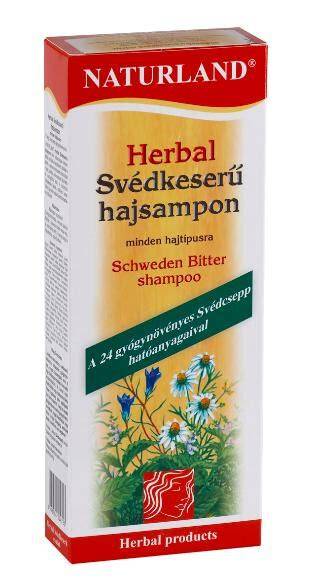 Infografika: Naturland Herbal Svédkeserű hajsampon összetevőinek áttekintése