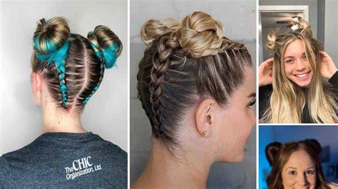 space buns és konty kombinációk vizuális példa