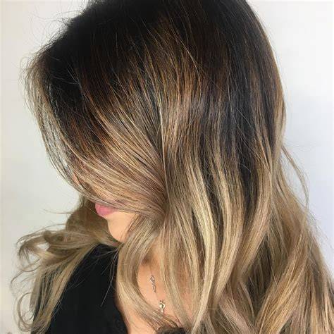 különböző melírtechnikák illusztrációja (balayage, babylight, ombre)
