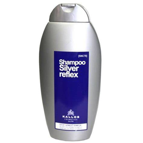 Infografika: Kallos Silver Reflex sampon hatóanyag-koncepciója és ezüst tónus hatása a hajra