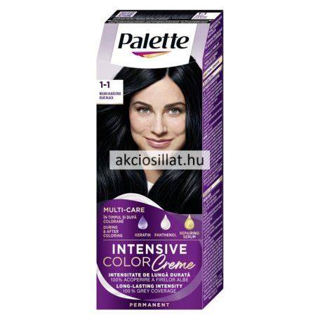 Infografika: Palette Intensive Color Creme 1-1 Zafírfekete megjelenése és összetevői
