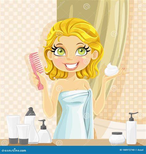illustration of wet-hair styling with mousse