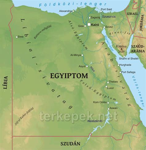 Egyiptom térképe a kampány megjelenési helyszínével