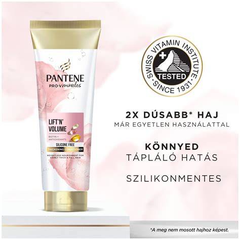 A Pantene biotinnal dúsított regeneráló balzsam infó grafikája: összetevők és hatásmechanizmus