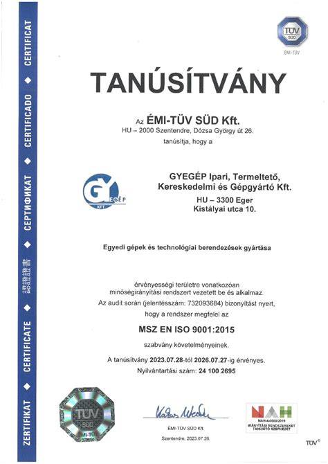gyártói tanúsítványok és jelölések vizuális ábrája