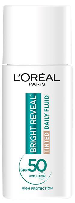 Infografika: L’Oréal Paris Bright Reveal Fluid SPF50+ fő összetevők és hatásmechanizmus