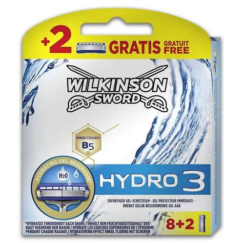 Infografika: Wilkinson Hydro5 összehasonlító diagramja több penge és fej kiváltó előnyeivel