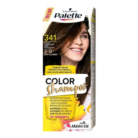 A Schwarzkopf Palette Color Shampoo termékcsalád különböző árnyalatai