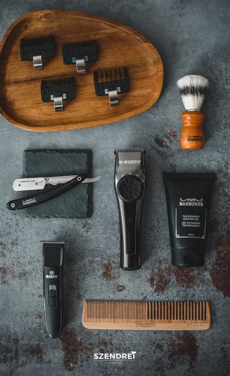 A barber shopban alkalmazott professzionális eszközök és kozmetikumok