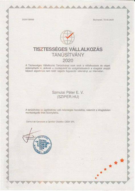 Diagram: Tisztességes kereskedő és tisztességes szolgáltató védjegy folyamata