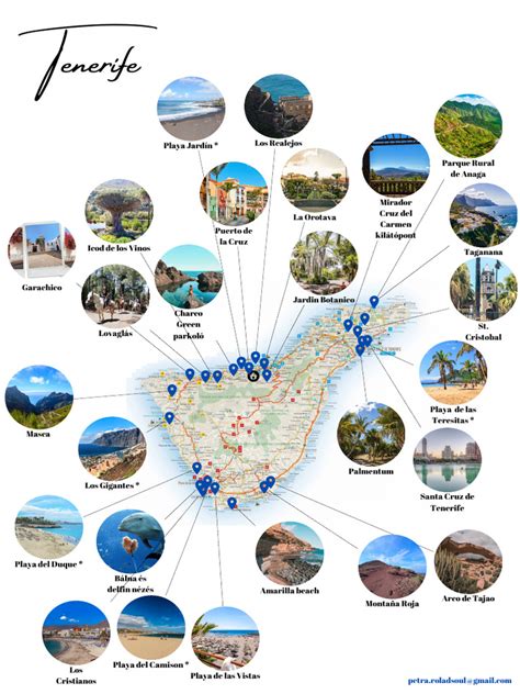 Tenerife térkép látnivalókkal