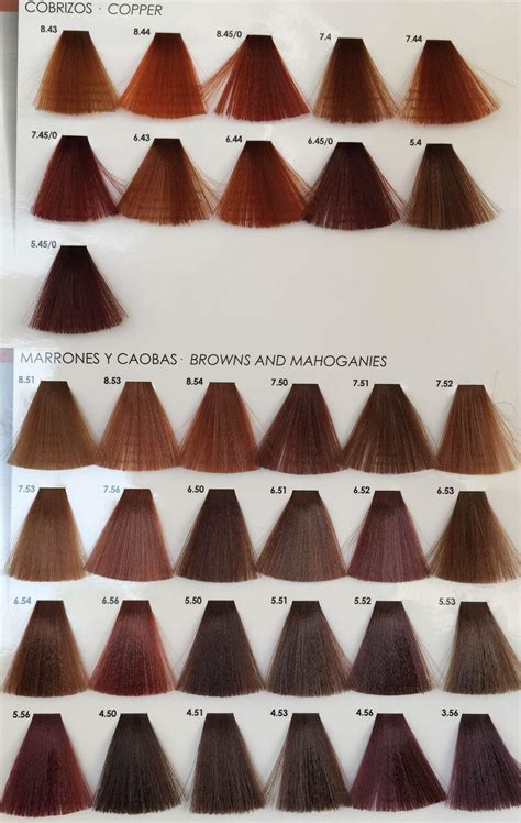 Színskála rézvörös árnyalatokkal