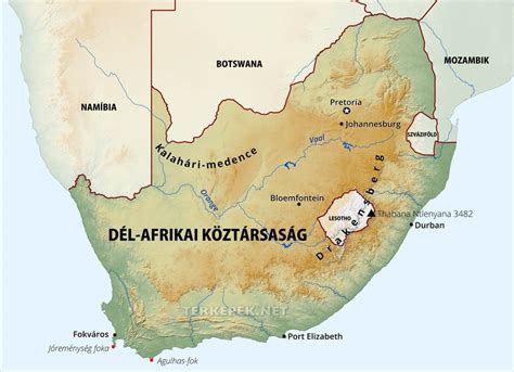 Dél-afrikai Köztársaság térképe