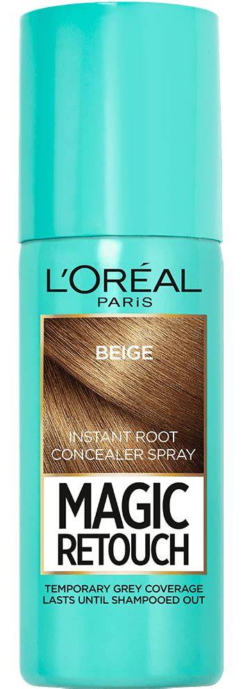 A termékizé vizuális ábrája: Magic Retouch spray és ergonómiai flakon