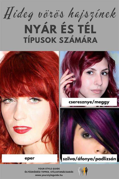 Vörös haj stílus és színek infografika