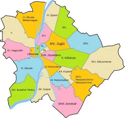 Budapest XIII kerület látképe és fő közlekedési tengelyei