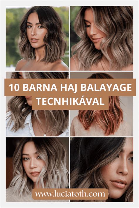 Különböző balayage árnyalatok barna hajon
