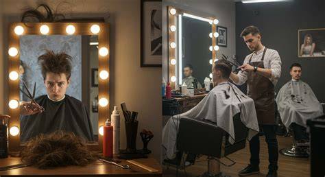 Hajvágás előtti konzultáció, stylist és vendég beszélgetése