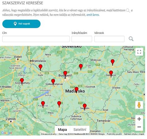 Rowenta hivatalos szerviz térkép
