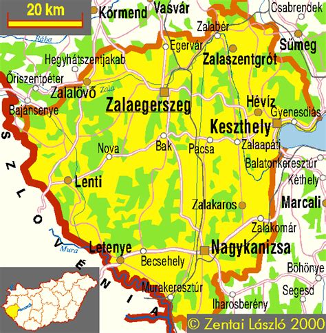Zalamegye térképe