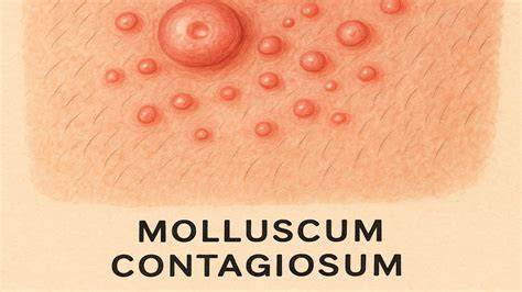 Fotó: molluscum contagiosum klasszikus elhelyezkedései a testen