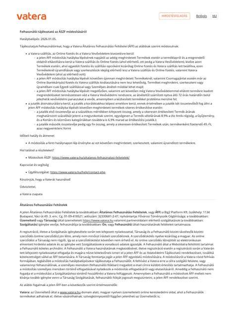 Infografika: Általános Felhasználási Feltételek módosításainak áttekintése